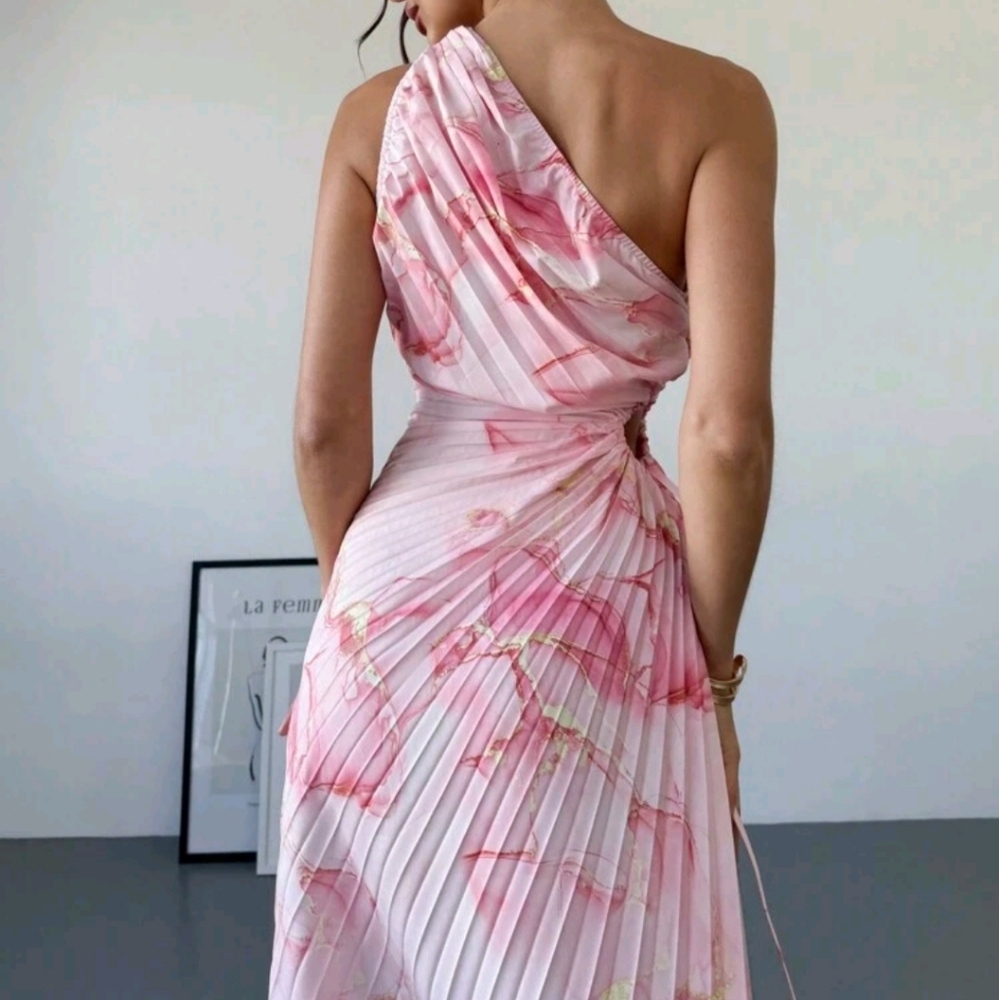 New Spring/Summer Women Casual Holiday Romantic Elegant Date Asymmetrical Dress - Picture 3 of 6